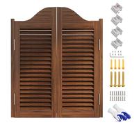 Retro Louvered Wood Swing Doors36/39/40 Cafe Style Barn Door 2Half Entrance for Home Kitchen Bar Shop PorchRustic Brown (W140xH100cm)