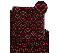 Retro Love Heart Wrapping Paper - 4 x Premium Recyclable Computer 80s Pixel Heart Gift Wrap Sheets - 70cm x 50cm each - Perfect for Valentine's Day, Father's Day, Anniversary, Wedding & more