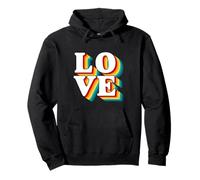 Retro Love, Layered Echo Letters, Vintage Design, Festival Pullover Hoodie