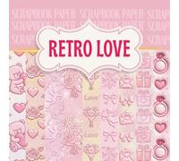 Retro Love scrapbook paper with faux embossed effect for invitation, junk journals, collages, decoration| Valentines Day| Cupid| Rose | Heart