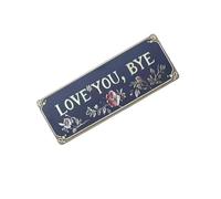 Retro Love You Bye Metal Sign Unique Flower Pattern Wall Hanging Plaques for Entryway Hallway Living Space Door Decors Door Sign