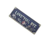 Retro "Love You Bye" Metal Wall Sign with Flower Pattern Romantics Entryway Hallway Hanging Plaques for Farmhouse Decors Entryway Wall Art