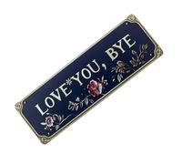 Retro " Love You Bye " Metal Wall Sign with Flower Pattern Romantics Entryway Hallway Hanging Plaques for Farmhouse Decors Metal Sign Wall Decors