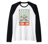 Retro Lucha Libre Luchador Mexican Wrestling Masked Wrestler Raglan Baseball Tee