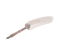 Retro Luxury Fountain Pen Set for Calligraphy, Exquisite Carved Quill Pen with 3 Nips, Easy to Use for Practicing Writing, Gift Box for Birthday (White)