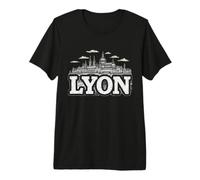 Retro Lyon Landscape Vintage Souvenir Premium T-Shirt