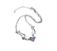 Retro Magic Hand Irregular Purple Crystal Necklace for Women Mystic Witch Holiday Party Jewelry Gift Accessories Girls Necklace