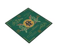 Retro Mahjong Mat, Noise Reduction, Durable Rubber Foam Backing, Easy Storage, Anti-Slip Table Cover, Noise Reduction Game Mat for Mahjong, Poker, Dominoes Board Games (A, 80X80CM)