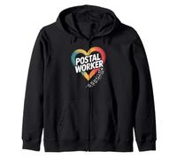 Retro mailman avoiding friendly dogs on the block today Zip Hoodie