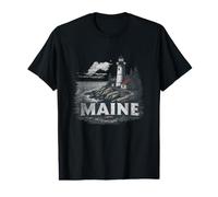 Retro Maine Skyline Vintage Souvenir Value Graphic T-Shirt