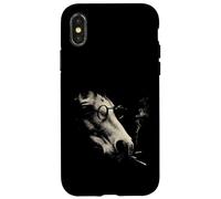 Retro Man Smoking Cigarette Glasses Art Vintage Style Case for iPhone X/XS