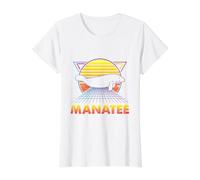 Retro Manatee Value Graphic T-Shirt, Women, White, S