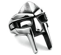Retro Mask Ring Boy Hip Hop Style Pop Punk Skull Gas Mask Destruction Ring Jewelry Men Party Gift, 12, Silver Plated, No Gemstones