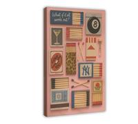 Retro Matchbox Art Print_ Mid-Century Modern Canvas Poster Bedroom Decor Landscape Office Room Decor Gift 20x30inch(50x75cm)