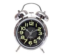 Retro Mechanical Alarm Clock Hand Wound Analogue Clock with Loud Bell Battery Free Silent Sweep Second Hand Bedroom or Desk Clock (4 Inches, Wood Grain) Retro Mechanical A