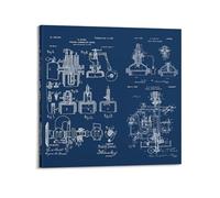 Retro Mechanical Engineering Art - 1908 Internal Combustion Engine Design Poster Decorative Painting Canvas Wall Posters And Art Picture Print Modern Family Bedroom Decor Posters 28x28inch(70x70cm)