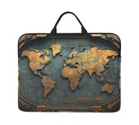 Retro Mechanical World Map Notebook Carrying Case With Handle Laptop 14 Inch Computer Sleeve For Women Men Padded Cover Laptop Bag
