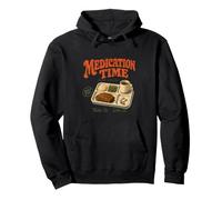 Retro Medication Time Tray Dinner Served High Dose Pills Pullover Hoodie