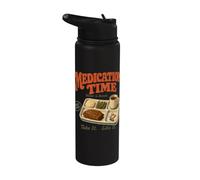 Retro Medication Time Tray Dinner Served High Dose Pills Stainless Steel Insulated Water Bottle