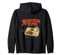 Retro Medication Time Tray Dinner Served High Dose Pills Zip Hoodie