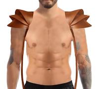 Retro Medieval Knight Viking Shoulder Armor Leather Punk Pauldron Steampunk Shoulder Armor Adjustable Halloween Warrior Fancy Dress Up Cosplay Costume Party Carnival Shoulder's Guard for Men Women