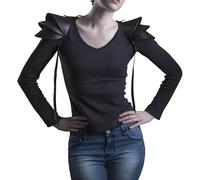 Retro Medieval Knight Viking Shoulder Armor Leather Punk Pauldron Steampunk Shoulder Armor Adjustable Halloween Warrior Fancy Dress Up Cosplay Costume Party Carnival Shoulder's Guard for Men Women