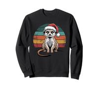 Retro Meerkat Santa Hat Christmas Vintage Animal Lovers Sweatshirt