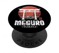 Retro Meguro Japan Torii Gate Japanese Kanji Tokyo Souvenir PopSockets Adhesive PopGrip