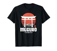Retro Meguro Japan Torii Gate Japanese Kanji Tokyo Souvenir T-Shirt