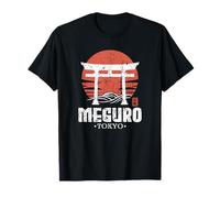 Retro Meguro Japan Torii Gate Japanese Kanji Tokyo Souvenir T-Shirt