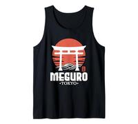 Retro Meguro Japan Torii Gate Japanese Kanji Tokyo Souvenir Tank Top