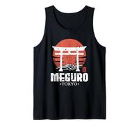 Retro Meguro Japan Torii Gate Japanese Kanji Tokyo Souvenir Tank Top