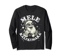 Retro Mele Kalikimaka Hawaiian Christmas Party Santa Shaka Long Sleeve T-Shirt