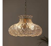 Retro Melting Ice Glass Pendant Light French Luxury Villa Restaurant Living Room Bedroom Bar Lamp Chandelier Novel Glass Ceiling Hanging Light Interesting Life,Keep Your Eyes,Hanging Light(40 * 25cm)