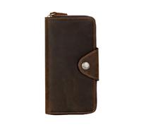Retro Men's Long Wallet Zip Around Genuine Leather Cowhide Crazy Horse Coin Purse Holder for Man Gift Money Clips Card Holders
