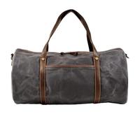Retro Men's Travel Bag Canvas with Leather Large-Capacity Portable Waterproof Business Travel Duffel Bag Red Luggage(1)
