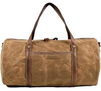 Retro Men's Travel Bag Canvas with Leather Large-Capacity Portable Waterproof Business Travel Duffel Bag Red Luggage(3)