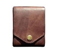 Retro Men's Wallet - Stylish Card Case, Snap Button Money Clip | Minimalist LTRA-Dyeing PU Leather Card Holder, Pocket Wallet with Snap Closure, Elegant Design, Single Attribute, riferimento alla