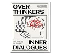 Retro Mental Health Art Print Overthinker Poster Inner Dialogues Quote Wall Decor for Counselling Office and Room Aesthetic(Unframed,12x18inch(30x45cm))