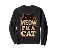 Retro Meow I’m A Cat Design With Spooky Feline Art Sweatshirt