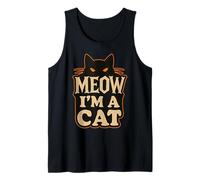 Retro Meow I’m A Cat Design with Spooky Feline Art Tank Top