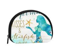 Retro Mermaid Prints Coin Purse for Women Cute Small Change Wallet Mini Coin Purses Pouch with Zipper