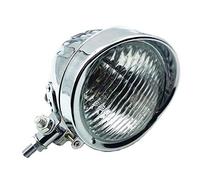 Retro Metal 60W55W Motorcycle Bullet Head Light Lamp Headlight for Cruiser Chopper Cafe Racer Bobber (ChromeClear)