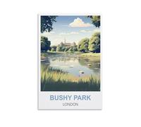 Retro Metal Aluminium Tin Sign Bushy Park London Decoration for Home Wall Art Kitchen Bar Pub Room Farm Garage Vintage Retro Poster Plaque 30x30cm