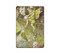 Retro Metal Aluminium Tin Sign The Poplar Fairy Flower Fairies Vintage Wall Art Nursery Decor Fairy Print Home Decor Rustic Wall Decor For Living Room Kitchen Farm Decoration Gift For Women 8x5.5 Inch