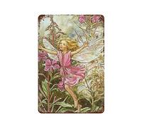 Retro Metal Aluminium Tin Sign The Rose Bay Willow Herb Fairy Flower Fairies Vintage Wall Art Nursery Decor Fairy Print Home Decor Rustic Wall Decor For Living Room Kitchen Farm Decoration 8x5.5 Inch