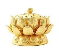 Retro Metal Buddhist Incense Burner, Handcrafted Vintage Style Offering Plate for Home Temple Altar Use, Ritual Zen Decorative Incense Holder yellow