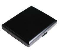 Retro Metal Carry Cigarette Case, Double Sided Spring Clip,Holds 10-20 Regular Size Cigarettes for 100mm Cigarettes (Black)