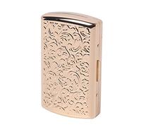 Retro Metal Cigarette Case for 12 Cigarettes in Normal Size for 85 mm Cigarettes, Not Suitable for 100 mm or Credit Cards (Gold)