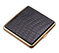 Retro metal cigarette case that can hold 20 standard cigarettes, versatile, waterproof and pressure-resistant, perfect for outdoor activities or business (black)